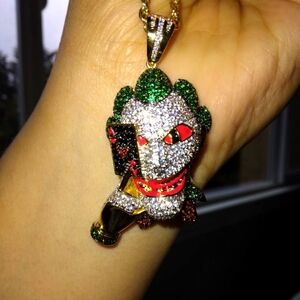 Joker pendant with rope chain